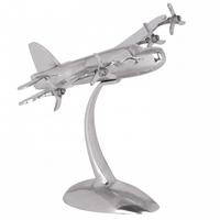DEKOFIGUR Flugzeugpropeller Aluminium Silber 42x30 cm handgefertigt - Silberfarben, Metall (42/42/30cm) - KADIMA DESIGN