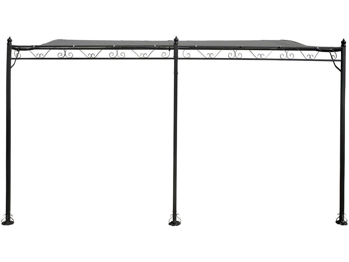 PERGOLA - MARKISE pergola tonnelle adossée en métal - 3 x 4 m - gris Grau - Grau, Metall (300/250/396cm) - Habitat Garten