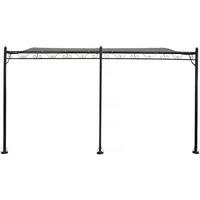 PERGOLA - MARKISE pergola tonnelle adossée en métal - 3 x 4 m - gris Grau - Grau, Metall (300/250/396cm) - Habitat Garten