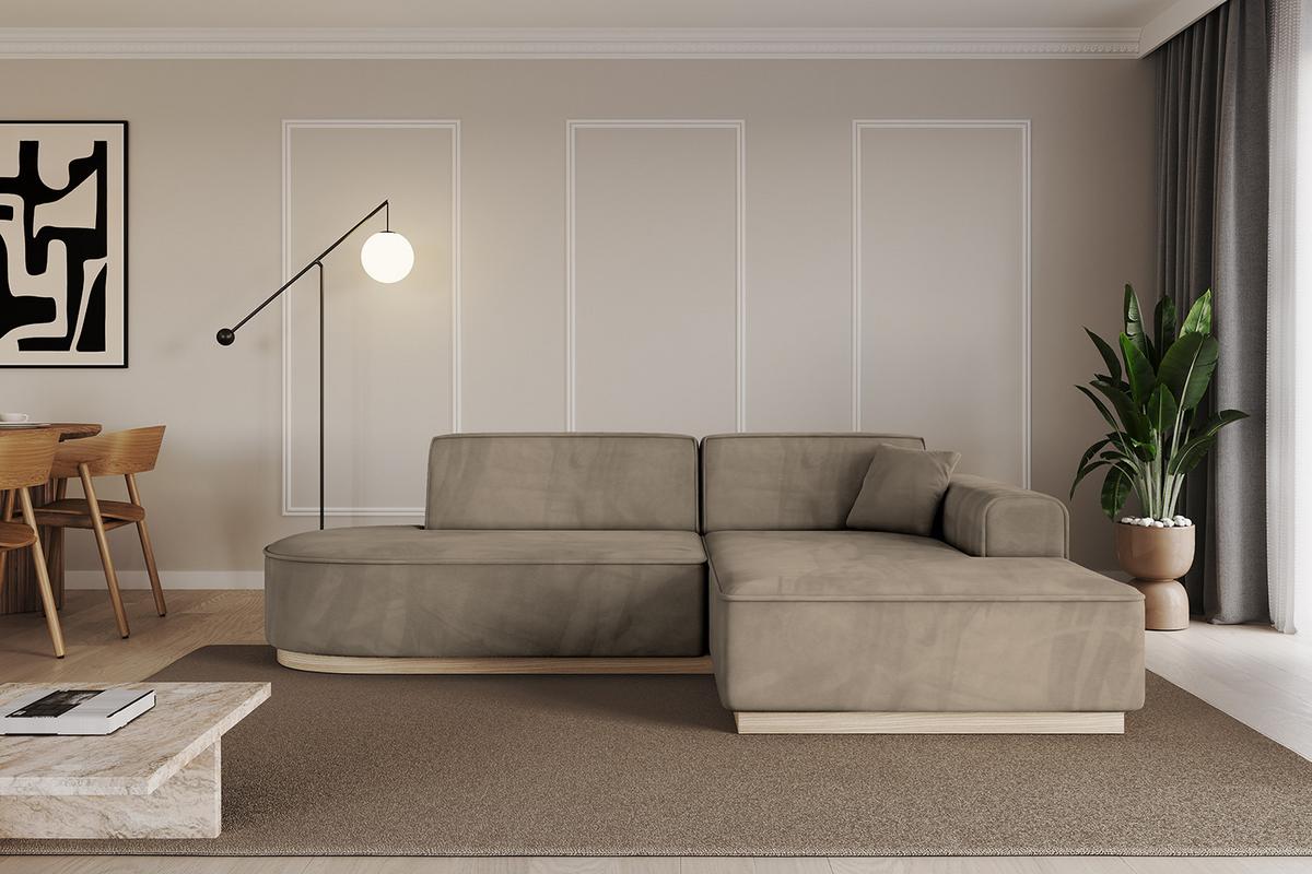 ECKSOFA Ottomane Rechts IREA-L1 - 234x171x83 cm Braun - Braun, Holzwerkstoff/Textil (171/234cm) - ALTDECOR