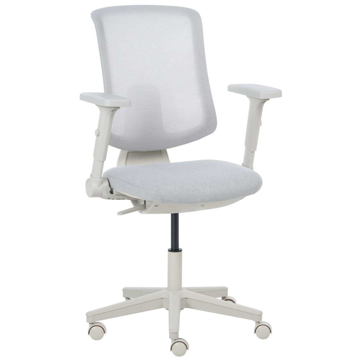 BÜROSTUHL Stoff Hellgrau Sero - Hellgrau/Grau, Textil (66/95/58cm) - Beliani
