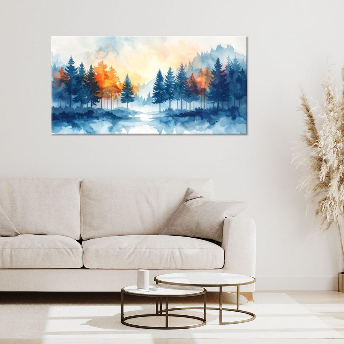 LEINWANDBILD Natur und Botanik 80x40cm - Blau, Textil (80/40cm) - Feeby