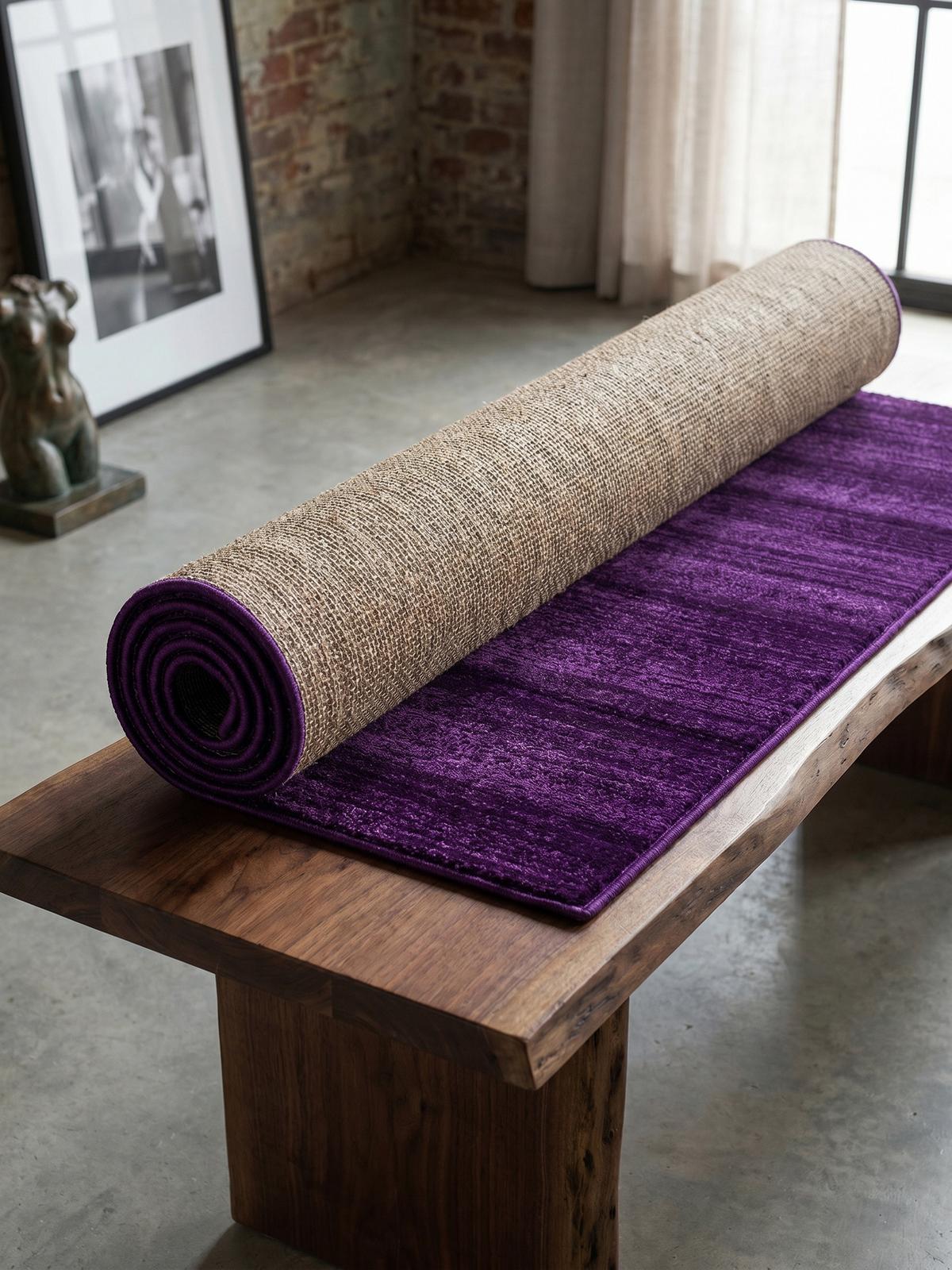 KURZFLORTEPPICH INN, einfarbig, Violett, 80 x 300 cm - Lila, Textil (300/80cm) - KADIMA DESIGN