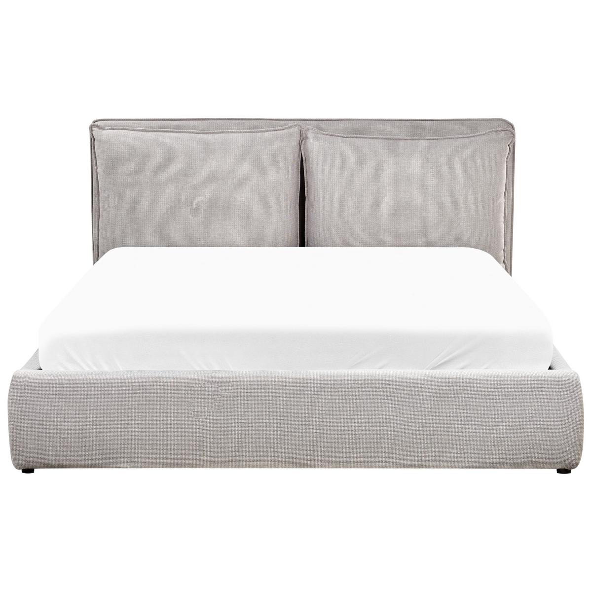 BETT mit Stauraum 160x200 cm Grau Bajonna - Hellgrau, Textil (160/200cm) - Beliani