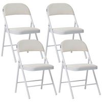 KLAPPSTUHL 4er-Set Metall Weiß Shasta - Weiß, Metall (45/77/47cm) - Beliani