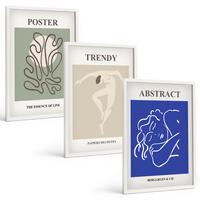 BILDER SET 3er Set - 40x60 cm Weißer Rahmen - Henri Matisse Pastellgrafiken - Weiß, Kunststoff (40/60cm) - TULUP