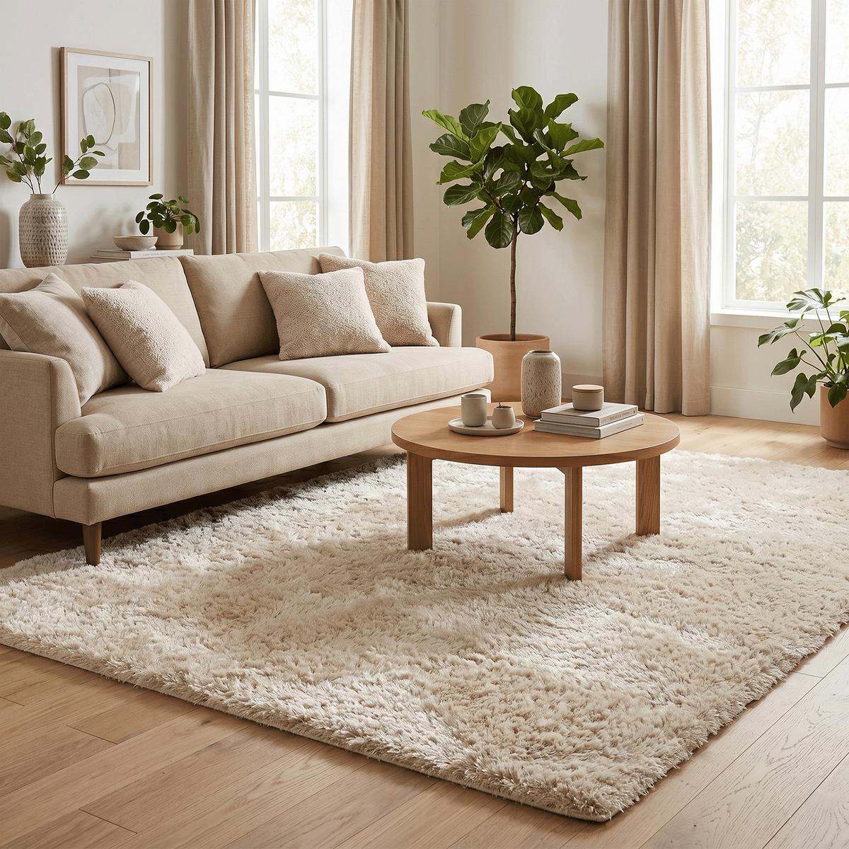 HOCHFLOR SHAGGY TEPPICH LUXUS EMOTION MIX - Beige, Textil (200/300cm) - Snapstyle