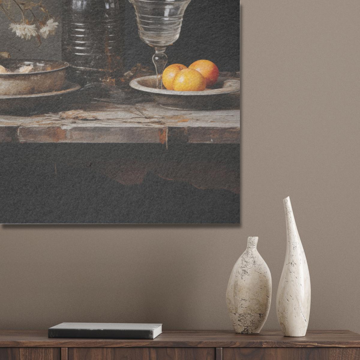AKUSTIKBILD Stilleben - Blumen - Blumenstrauß - Vase - Wein Wandbild Wohnzimmer 100x70 cm - Schwarz, Kunststoff (100/70/0.9cm) - MuchoWow