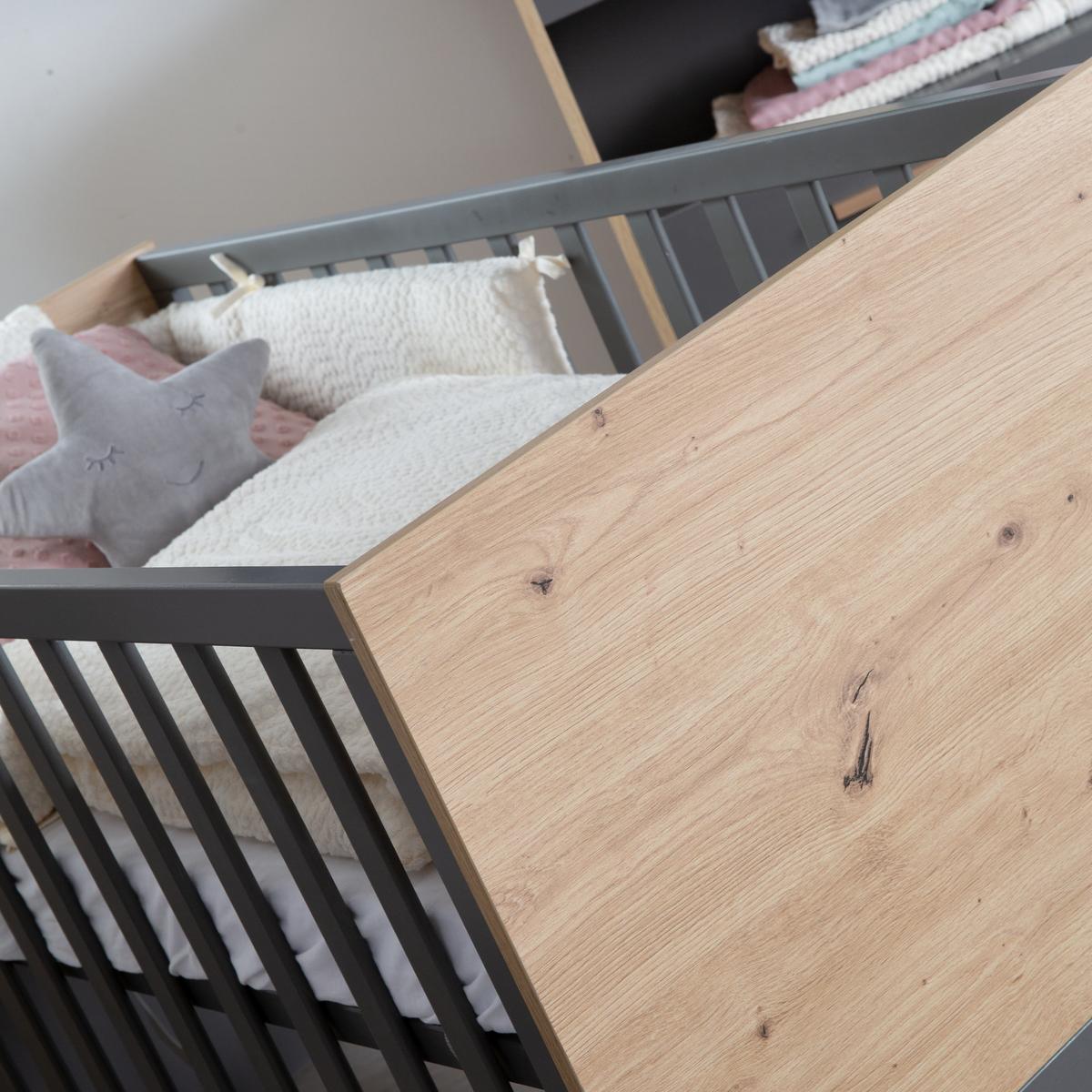 BABYMÖBEL SET Anna 2-teilig - Anthrazit/Sonoma Eiche, Holz/Holzwerkstoff (120/98/60cm) - Roba