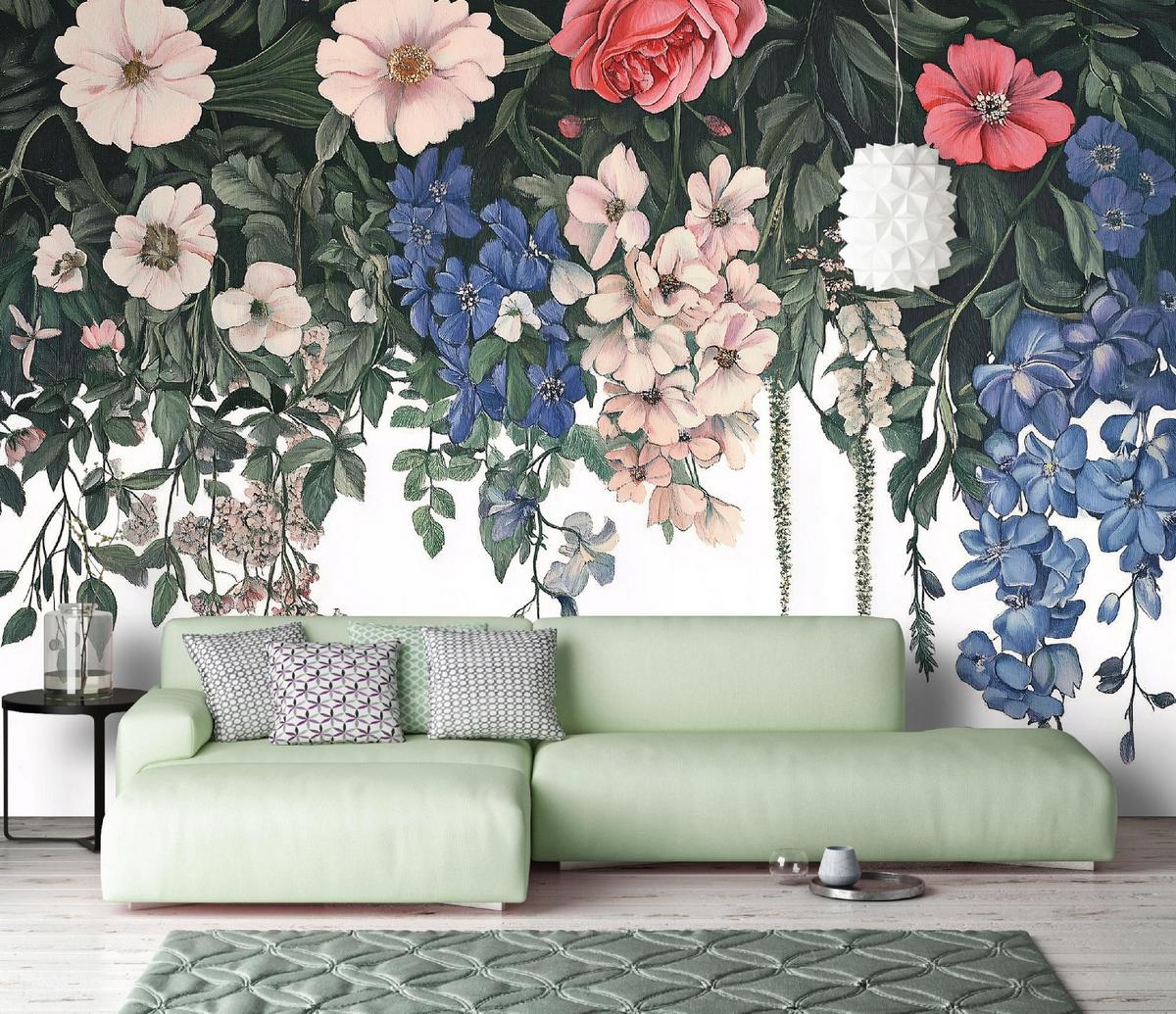 FOTOTAPETE Blumen Natur Blätter Wohnzimmer Vlies Tapete 350x250 - Multicolor, Papier (350/250cm) - Wallarena
