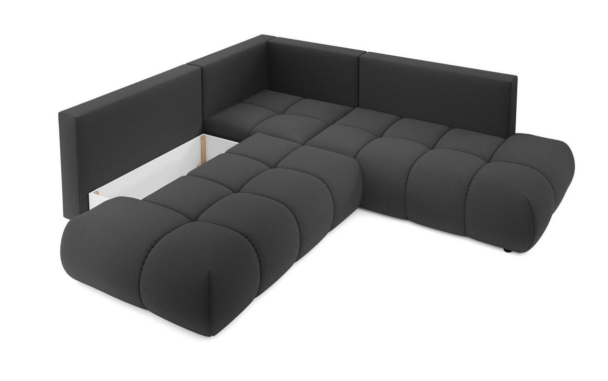 ECKSOFA DUCA II R-S Grau Jersey mit Schlaffunktion - Dunkelgrau, Holz (266.5/266.5cm) - MASSENO