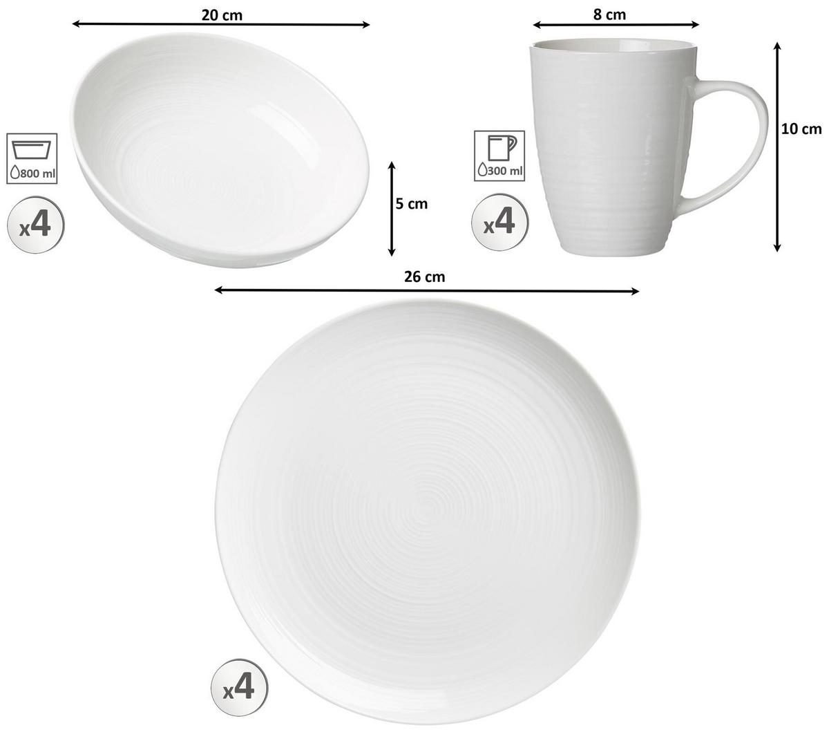 KOMBI-SET Suomi Beige 12-tlg. - Beige, Keramik (2/2/2cm) - Ritzenhoff Breker