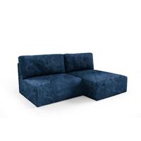 ECKSOFA Angela 3 Sitzplätze Marineblau - Blau, Holz (210/149cm) - Petits-meubles