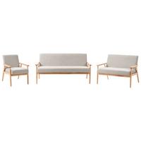 SOFA-SET 6-Sitzer Stoff Hellbraun/Grau Esrum - Hellbraun/Dunkelgrau, Textil (151/79/72cm) - Beliani