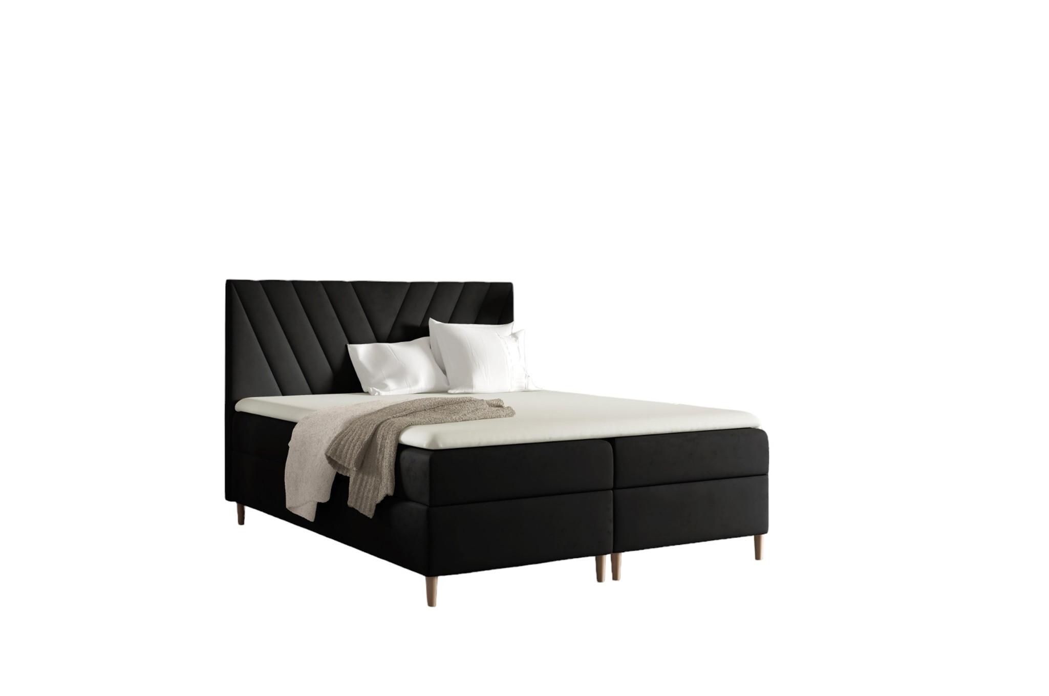 BOXBETT Espen Premium - Schwarz, Holzwerkstoff/Textil (160/200cm) - Fun Möbel