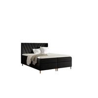 BOXBETT Espen In überlänge - Schwarz, Holzwerkstoff/Textil (180/220cm) - Fun Möbel