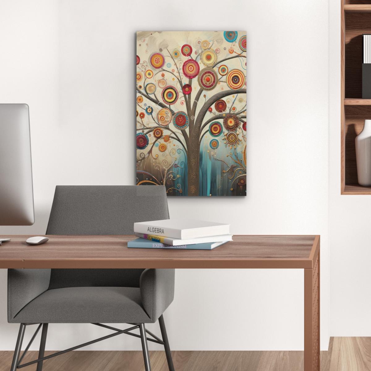 AKUSTIKBILD Baum - Baum des Lebens - Farbe Kunstdruck Schlafzimmer 50x70 cm - Braun, Kunststoff (50/70/0.9cm) - MuchoWow