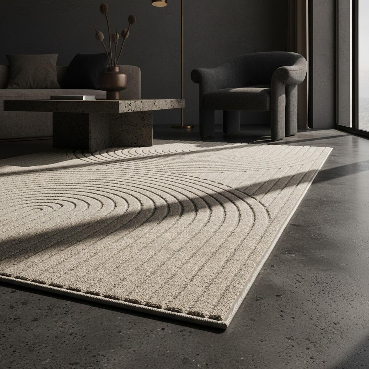 TEPPICH Outdoor ENGADIN in Creme, im Skandi-Stil mit 3D-Design, 120 x 170 cm - Beige, Textil (170/120cm) - KADIMA DESIGN