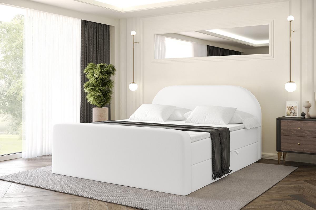 BOXBETT mit Matratze und Lattenrost - NOX-Z - 120x200 - Weiß Kunstleder - Weiß, Holzwerkstoff (120/200cm) - ALTDECOR
