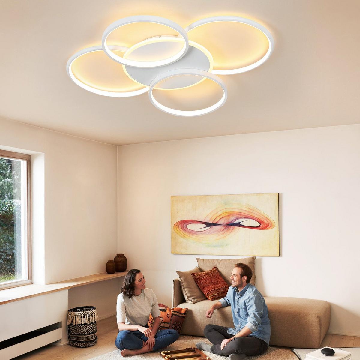 LED-DECKENLEUCHTE Marden 67/55.5/6 cm - Weiß, Metall (55.5/67/6cm) - Nettlife