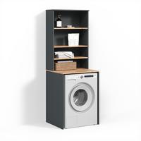 WASCHMASCHINENSCHRANK Paolina Anthrazit/Goldkraft Eiche 66 x 88.2 cm 2 Teile mit Regal - Honigeiche/Anthrazit, Holzwerkstoff (66/88.2/60cm) - Livinity®