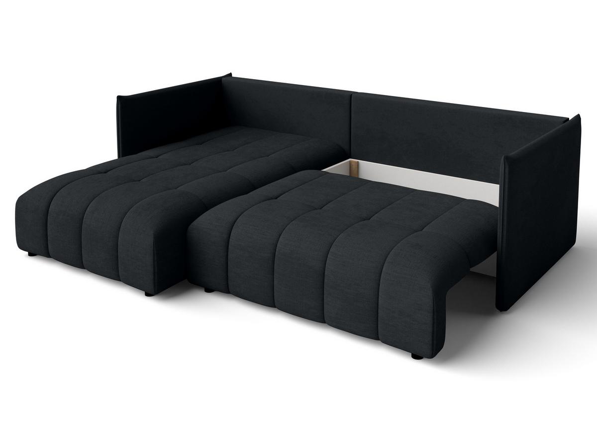 ECKSOFA L Form Gaziante Anthrazit 248/180/83 cm – mit Bettkasten - Schwarz, Kunststoff/Textil (248/180cm) - AX Living