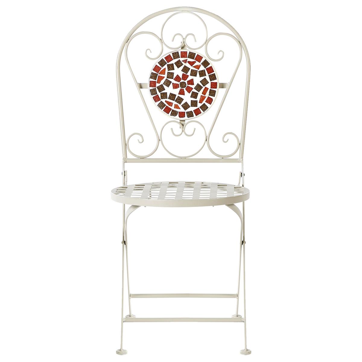BISTRO-SET 2-Sitzer Weiß Spello - Rot/Weiß, Metall - Beliani