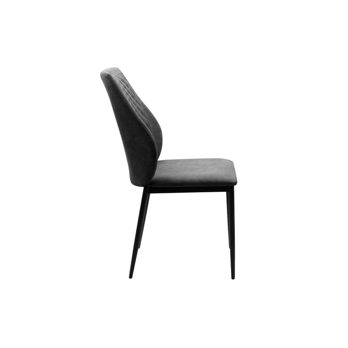 ESSZIMMERSTÜHLE STOFF MIT METALLGESTELL 4er set 45/90/45 cm - Dunkelgrau, Metall (45/90/48cm) - Calicosy