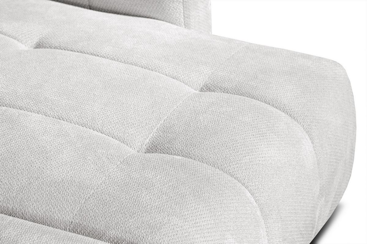 ECKSOFA KIMI 3-Sitzer, ausziehbarer Sitz, verstellbare Kopfstützen, cremefarben - Creme/Schwarz, Holzwerkstoff/Textil (270/160cm) - Wozimo