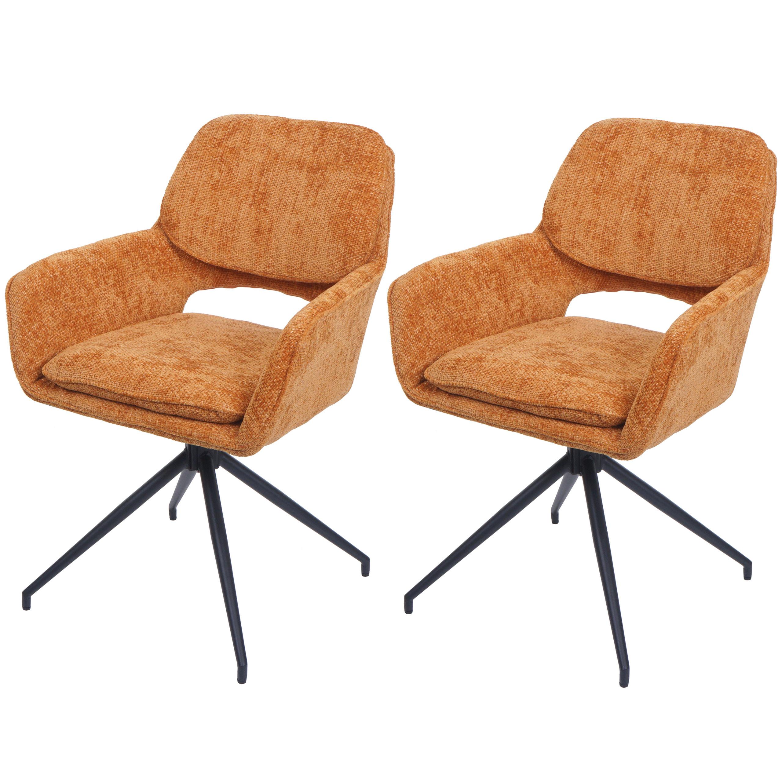 ESSZIMMERSTUHL Orange 2er-Set - Currygelb/Orange, Textil (57/86/61cm) - MCW