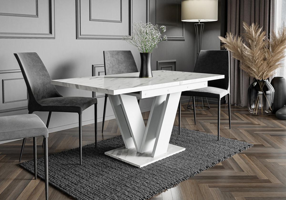 ESSTISCH MASSAR Ausziehbar 120 - 160 / 80 x 76 cm - Hellgrau/Weiß, Holz (120/80/76cm) - MASSENO