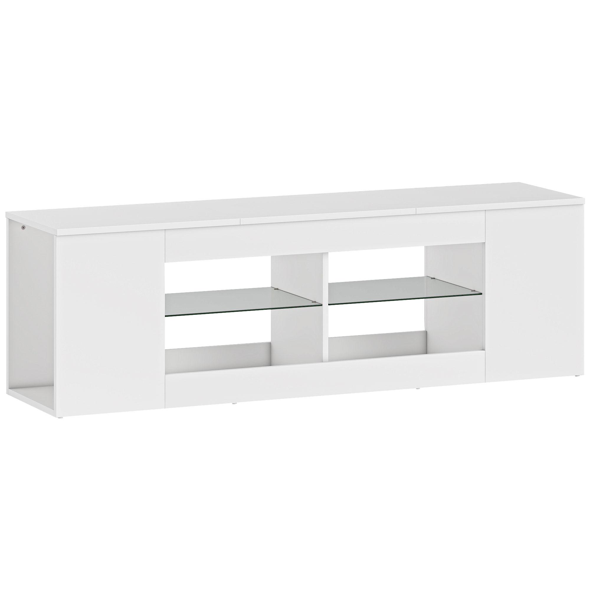 TV-SCHRANK Lowboard 140 cm Lang für Fernseher bis zu 65 Zoll Weiß - Weiß, Holzwerkstoff (35/42.5/140cm) - HOMCOM