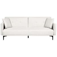 3-SITZER-SCHLAFSOFA hellbeige/schwarz Lucan - Beige/Schwarz, Textil (191/75/91cm) - Beliani