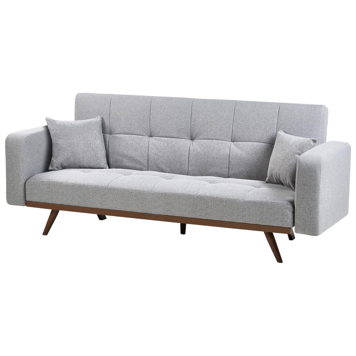 SCHLAFSOFA 3-Sitzer Grau Hjulby - Grau, Textil (220/90/82cm) - Beliani