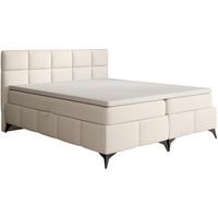 BOXBETT Solido mit Bettkasten 180x200 cm hellbeige - Beige/Schwarz, Textil/Metall (180/200cm) - Beautysofa