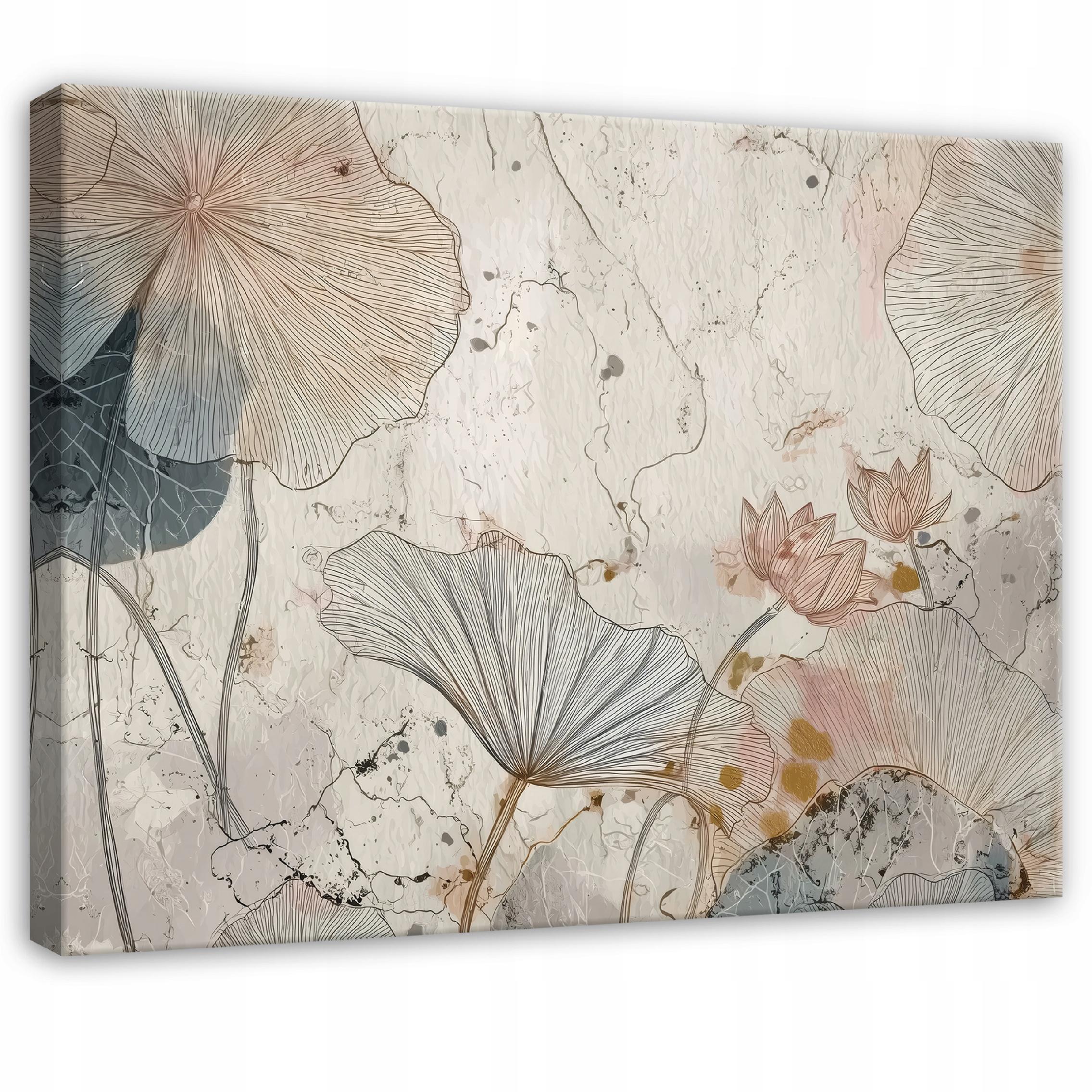 LEINWANDBILD Blumen Beton Beige 100x70 cm - Multicolor, Holzwerkstoff (100/70cm) - Wallarena