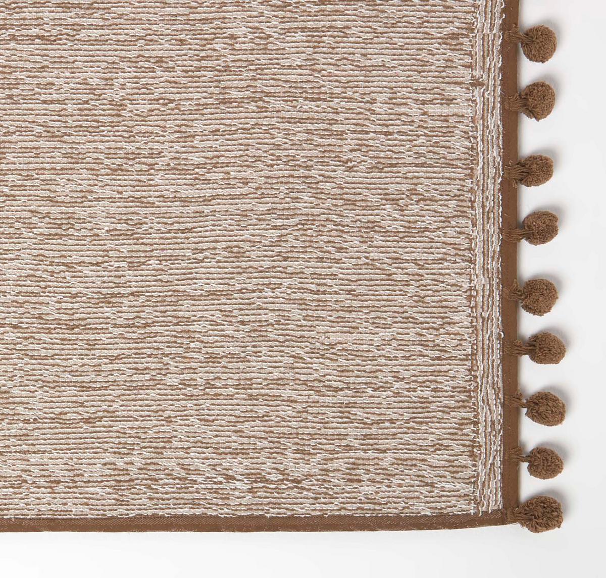 BADEMATTE Pompons 50/80 cm, Baumwolle - Braun, Textil (50/80cm) - Homescapes
