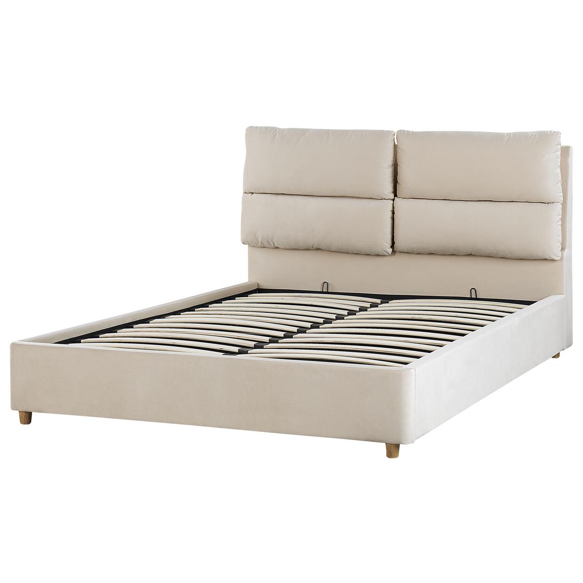 POLSTERBETT 140/200cm Helles Beige Batilly - Beige, Textil (140/200cm) - Beliani