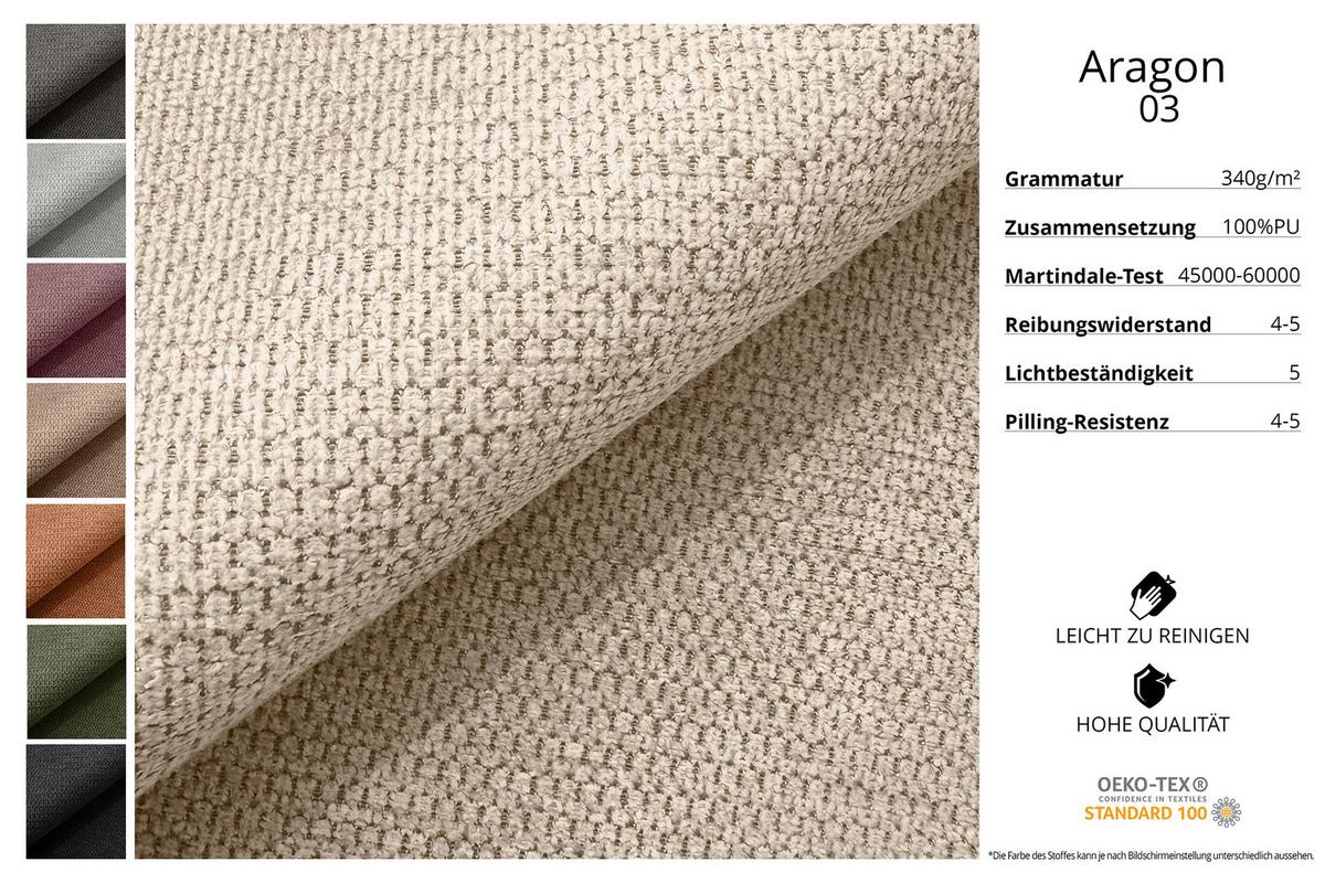 WOHNLANDSCHAFT mit Schlaffunktion und Bettkasten LIRA-U - 335x172x89 Beige - Beige, Holzwerkstoff/Textil (335/89/172cm) - ALTDECOR