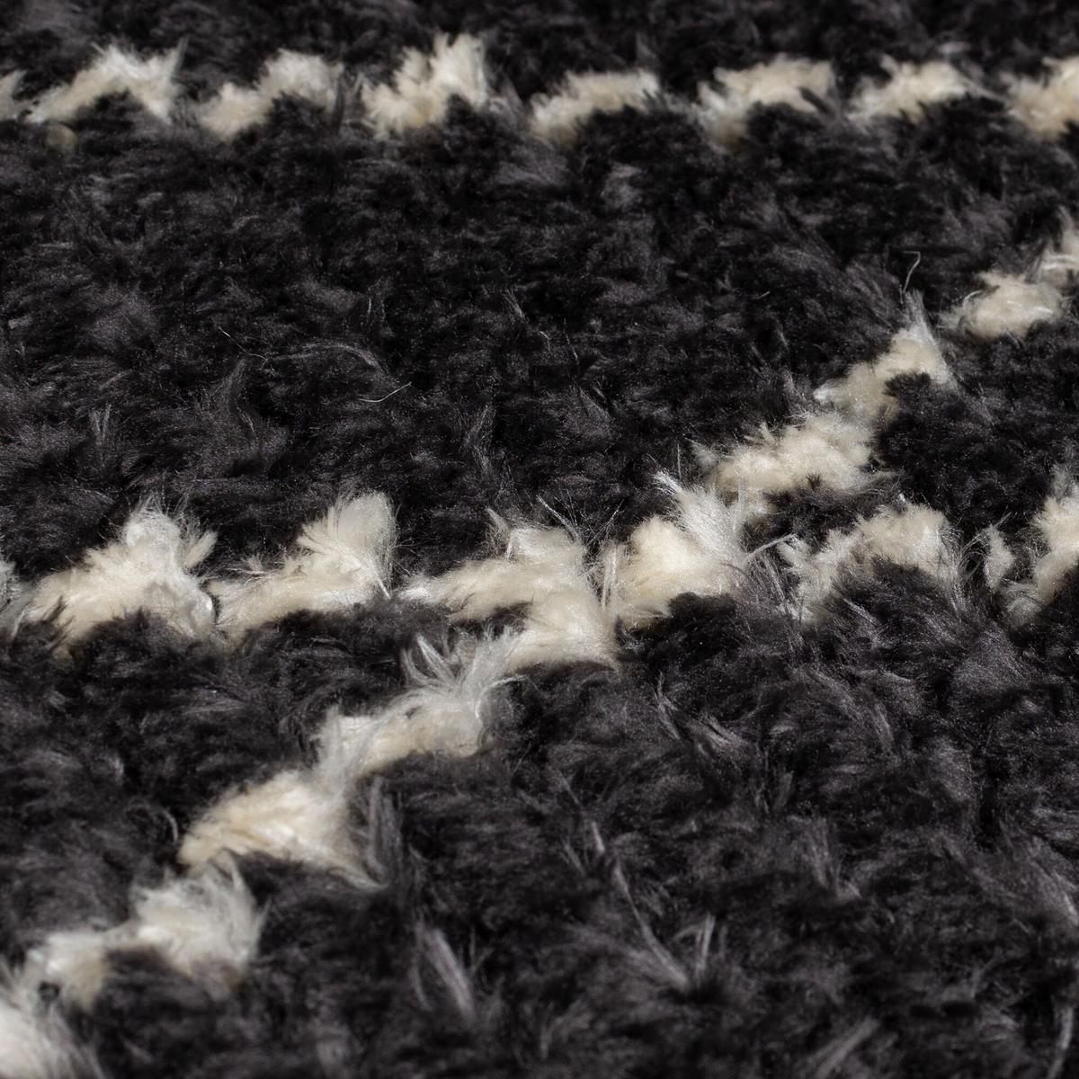 TEPPICH mit Fransen SWALE, geometrisch, Schwarz-Weiß, 120 x 170 cm - Schwarz, Textil (170/120cm) - KADIMA DESIGN