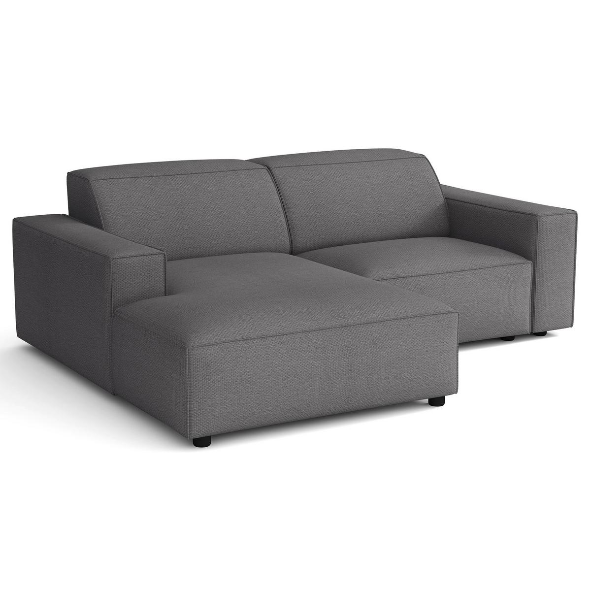 ECKSOFA Sellmo 210 cm - Dunkelgrau/Schwarz, Kunststoff/Textil (210/166cm) - Selsey
