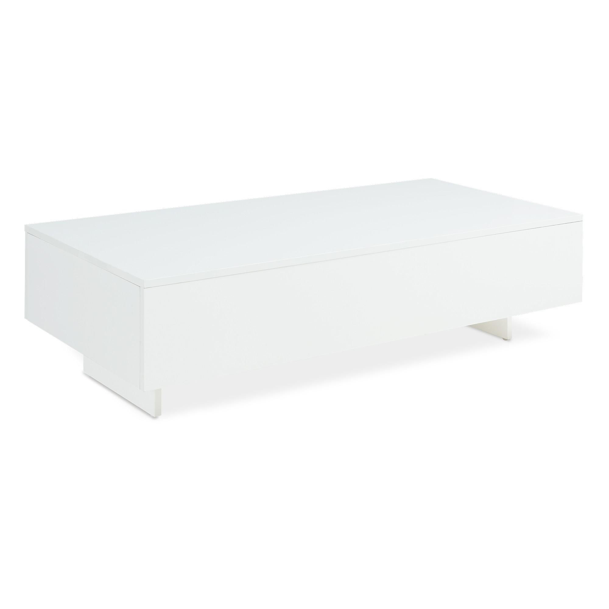 COUCHTISCH Lärketorp 115/55/31 - Weiß Hochglanz, Holzwerkstoff (55/115/31cm) - [en.casa]