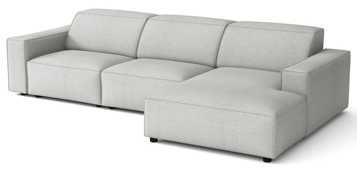 ECKSOFA Sellmo 287 cm - Hellgrau/Schwarz, Kunststoff/Textil (292/166cm) - Selsey