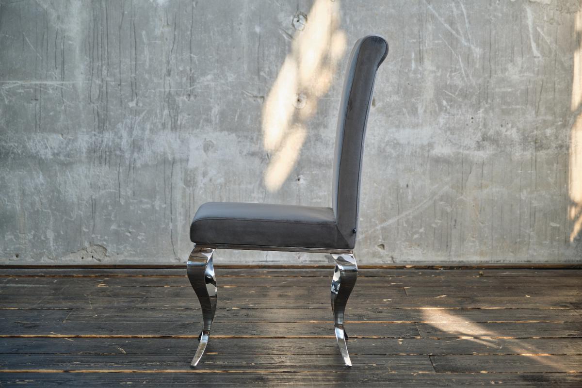 ESSZIMMERSTUHL LEIA Grau Velvet - Grau, Textil (44/101/64cm) - KAWOLA
