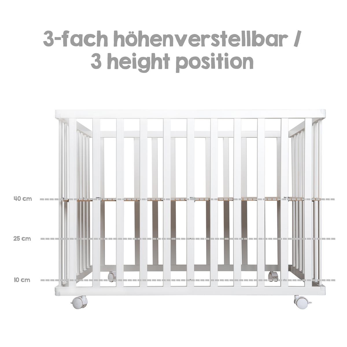 LAUFGITTER 100x75 Sternenzauber grau - Weiß, Holzwerkstoff (75/72.5/100cm) - Roba