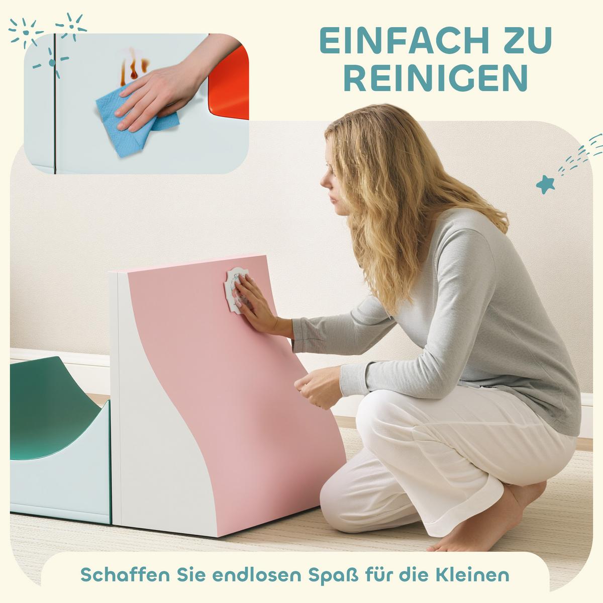 SCHAUMSTOFF Bausteine Kinder 3 Stück Klettern Riesenbausteine Hellgrau - Hellgrau, Kunststoff (45.7/141cm) - AIYAPLAY
