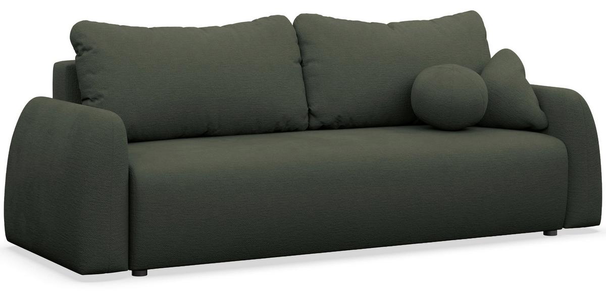3-SITZER SOFA Nubelle dunkelgrün Chenille-Bezug, wasserabweisend - Dunkelgrün/Schwarz, Kunststoff/Textil (244/85/93cm) - Selsey