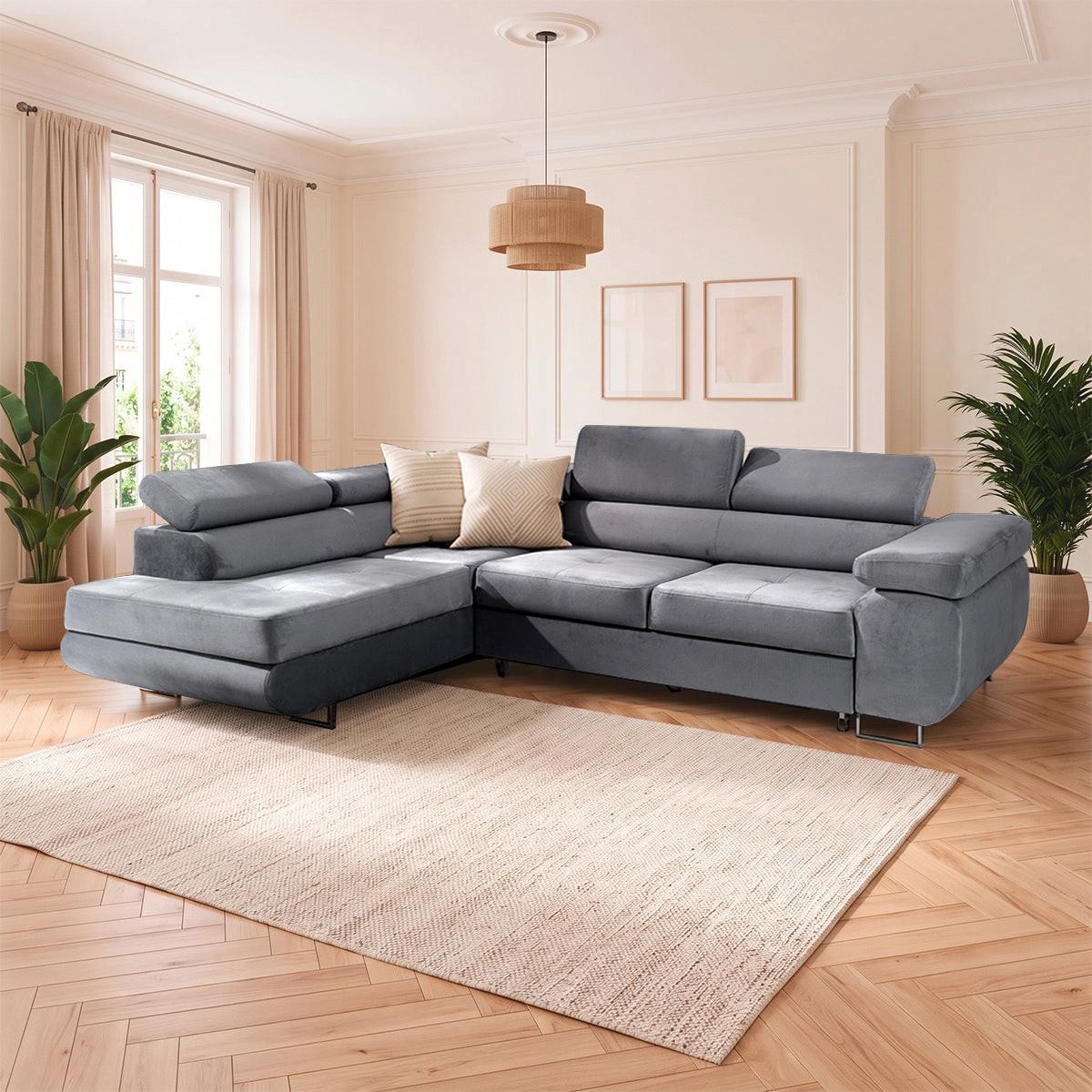 ECKSOFA Wilson 4 Sitzplätze Grau - Grau, Textil (271/201cm) - Petits-meubles