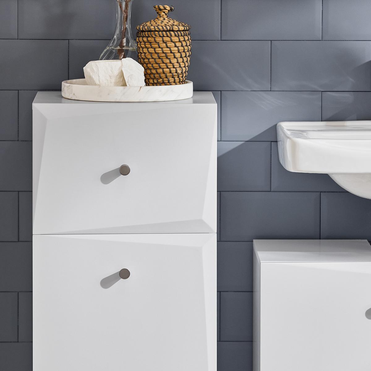 WÄSCHESCHRANK Weiß - Weiß, Holzwerkstoff (34/90/30cm) - SoBuy