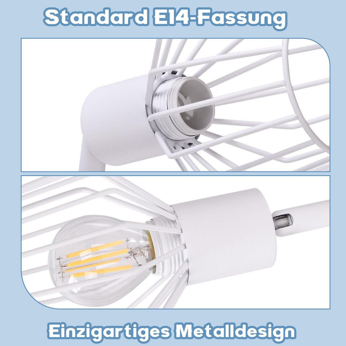 DECKENSTRAHLER Franziska 2-flammig 32/8/10 cm - Weiß, Metall (32/8/10cm) - Nettlife